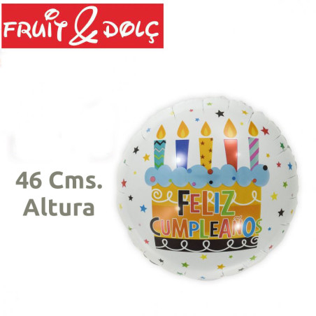 GLOBO PARA HELIO "FELIZ CUMPLEAÑOS" 46Cms
