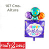 GLOBO PARA HELIO "HAPPY BIRTHDAY" AZUL CON GLOBOS 107Cms