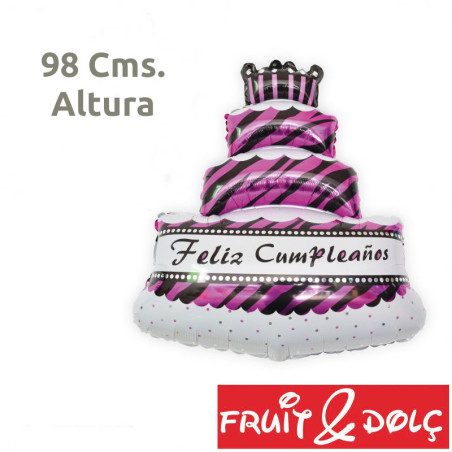 GLOBO  PARA AIRE "TARTA" FELIZ CUMPLEAÑOS 98Cms
