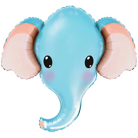 GLOBO CABEZA DE ELEFANTE AZUL  99 CMS