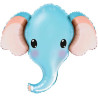 GLOBO CABEZA DE ELEFANTE AZUL  99 CMS